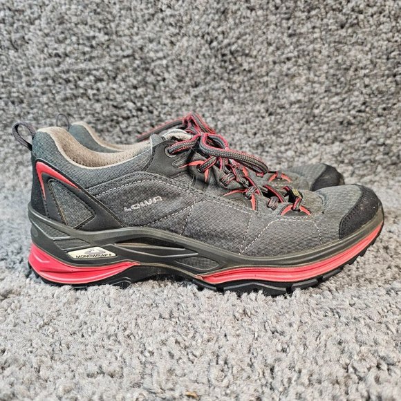 LOWA Shoes - LOWA Shoes Womens 8 Ferrox Pro GoreTex Lo Gray Red Trail Hiking Outdoor Sneakers